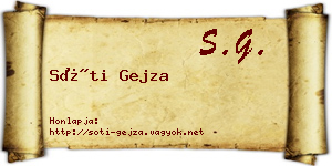 Sóti Gejza névjegykártya